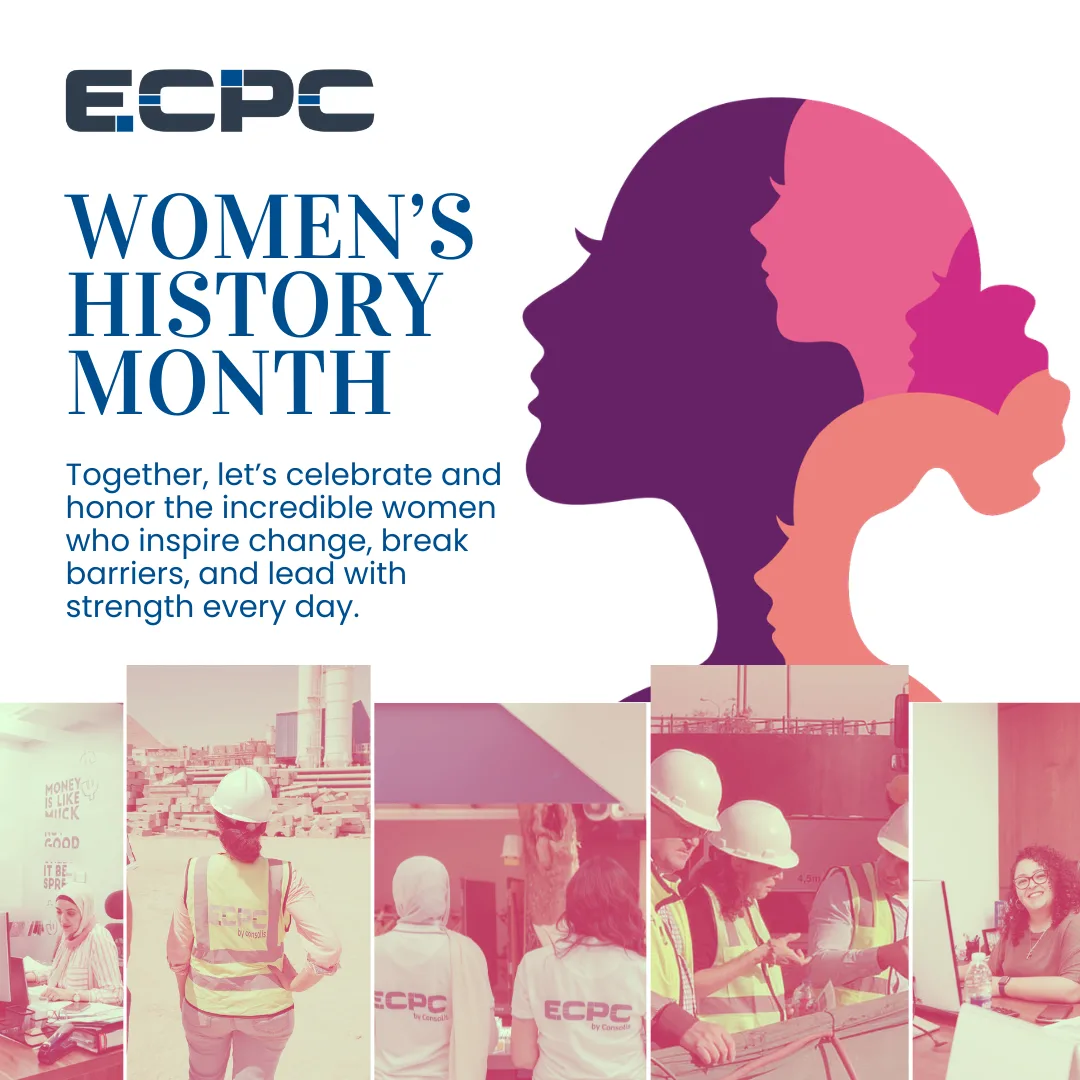 Women in construction Egypt at the ECPC plant, celebrating Women’s History Month.
