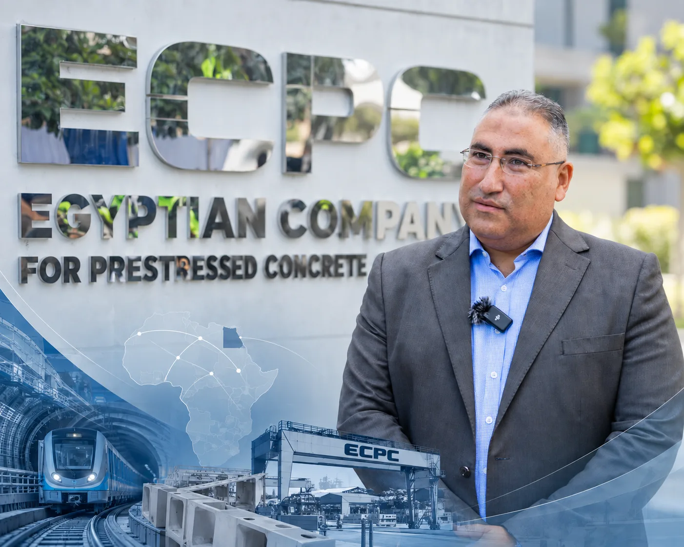 ECPC Managing Director Mr. Ahmed Serry during an interview on the Egyptian-French industrial partnership